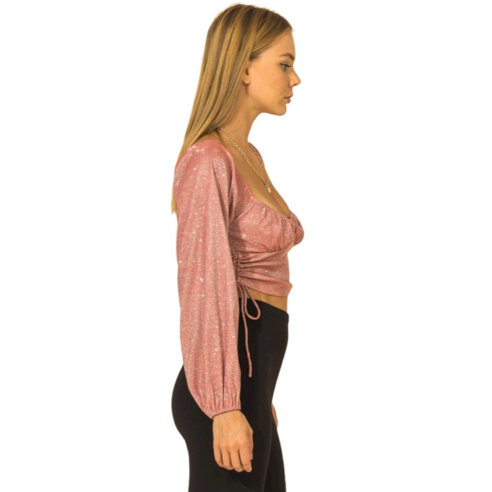 Hyfve Ruched Front Shirring Drawstring Top - Picture 3 of 8
